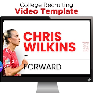 Recruiting Highlight Reel Athlete Profile Video for College Travel Ball Editable Canva Video Template Sports Baseball Softball Player Resume