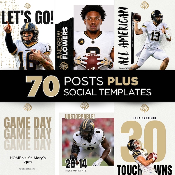70 Editable Sports Social Media Template Editable Team Graphics Professional Designs Team Canva Instagram Game Day Instagram Kit Committed
