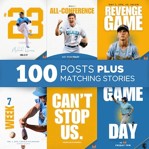 100Baseball Social Media Posts PLUS 100 Stories, Editable Canva Templates, Instagram Graphics Pro Pack, Team Mom Game Day Player Spotlights