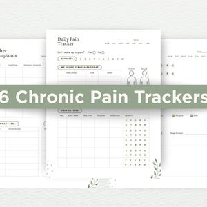 6 chronische pijntrackers Afdrukbaar hoofdpijndagboek Spoonie Medische informatie Ziektedagboek Gezondheidsplanner CRPS-tracker Pijn beheren