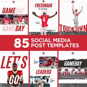 85 Sports Social Media Editable Football Posts Template Bundle Teams Graphics Canva Instagram Travel Ball Game Day Instagram IG Kit