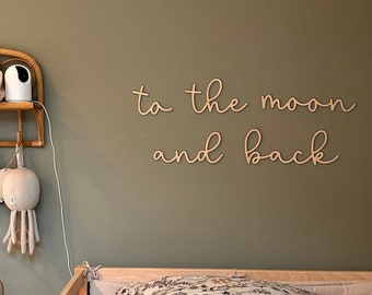 to the moon and back ෆ - Children's room wall decoration l Wooden lettering children's room l Lettering baby room