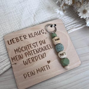 Patenonkel Frage - Schlüsselanhänger "Willst du mein Patenonkel werden?" l Patentenonkel Geschenk l Patenonkel Schlüsselanhänger