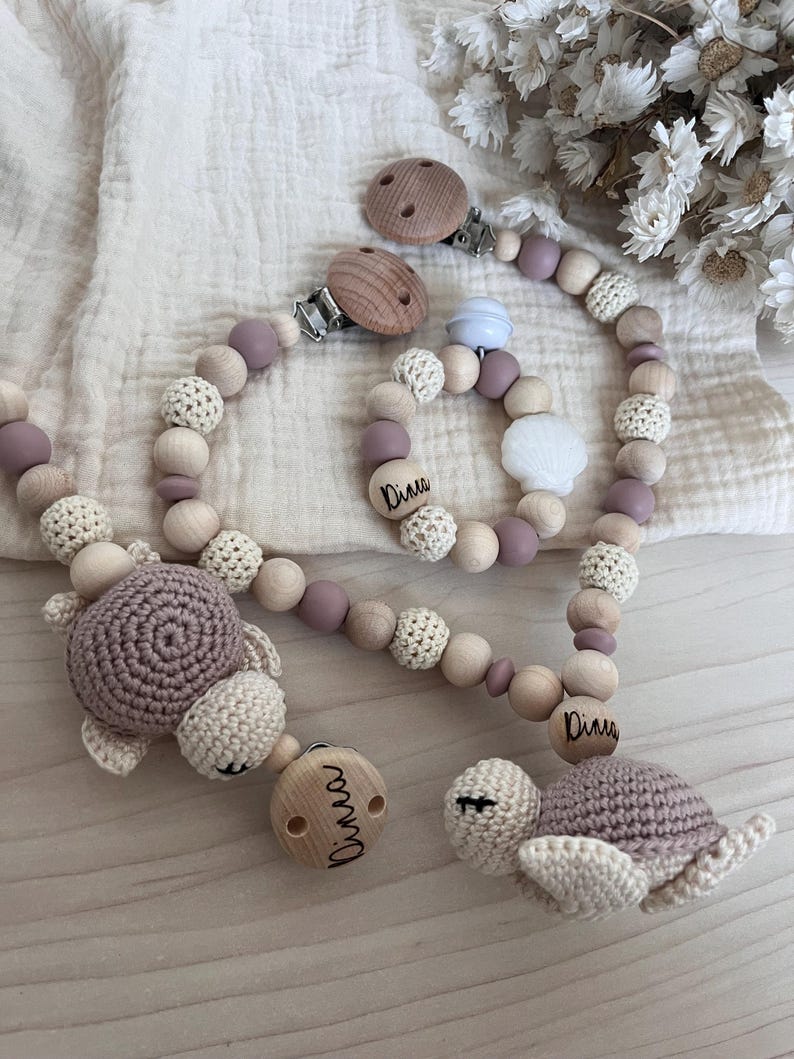 Unique Pacifier Chain Pacifier Chain Set - Turtle Pacifier Chain | Personalized Stroller ...