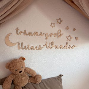 Letras sueña en grande, pequeño milagro con luna y estrellas ෆ - Decoración habitación infantil l Letras habitación bebé l Decoración pared