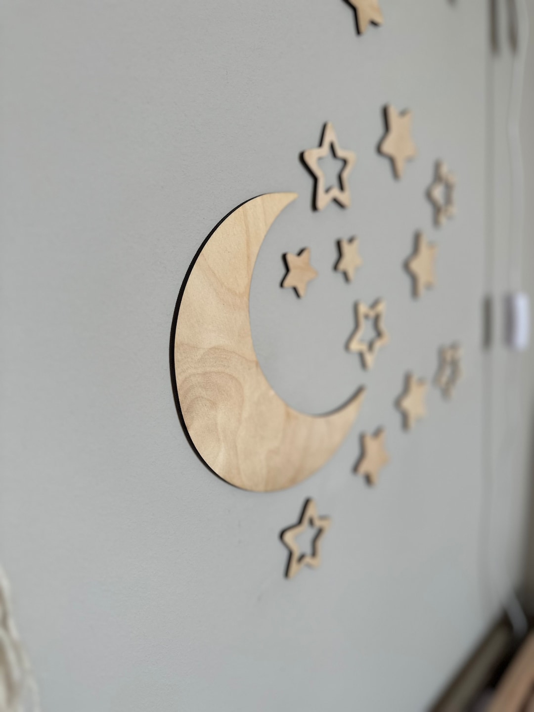 Stars and Moon - Children's Room With Stars | Wooden Star Decoration ...