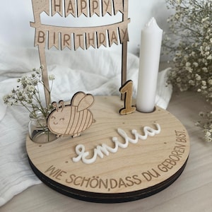 Birthday plate personalized ෆ - Children&#39;s birthday candle plate birthday board children&#39;s birthday decoration first birthday