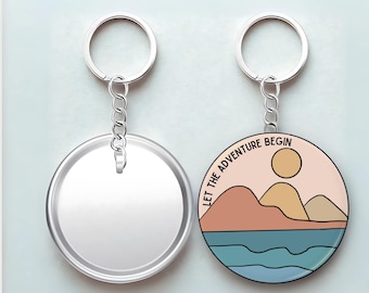 Llavero con paisaje de montaña: La aventura te espera - Wanderlust Gift