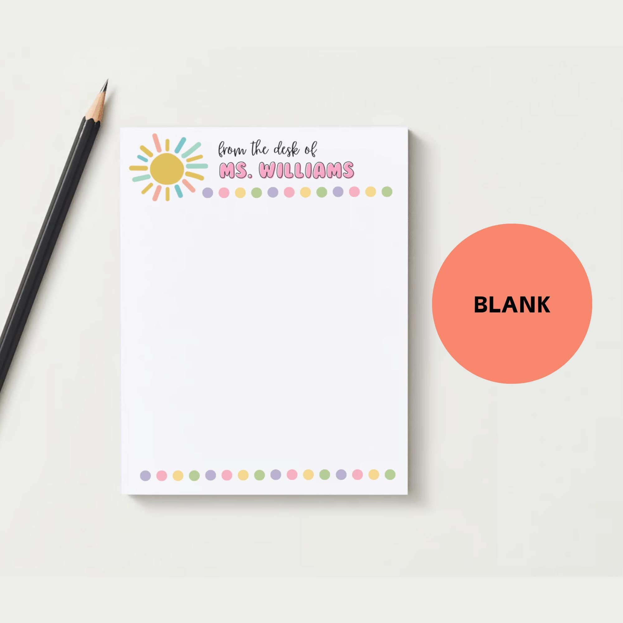 Personalized Teacher Notepad: Custom Stationery Gift - Etsy