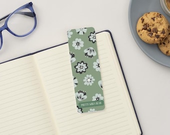 Floral Bookmark | Sage Green Retro Flower Cardstock