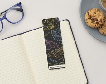 Colorful Butterfly Bookmark | Neon Artwork, "You Got Sleepy Here!" Phrase, Cardstock