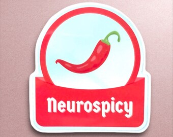 Neurospicy Holographic Vinyl Sticker: ADHD, Neurodiversity, Mental Health