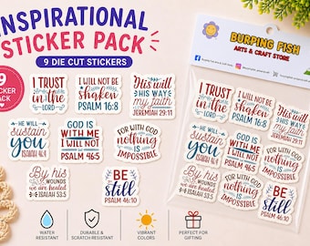 Christian Bible Verse Sticker Pack: Waterproof Vinyl Decals, 10 pcs