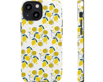 Lemon Pattern Tough Case | Floral Citrus Phone Case