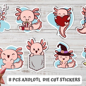 Axolotl Sticker Pack, Axolotl Stickers, Axolotl lover stickers
