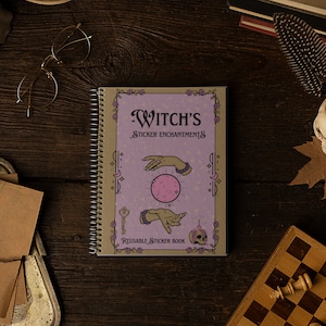 Witch’s Reusable Sticker Book, Sticker Album for Collector, Halloween gift for Sticker Collector, A5 Blank Sticker Book, Gift for Her