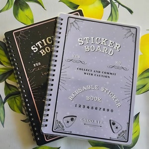 Ouija Board Reusable Sticker Book, Sticker Album for Collector, Halloween gift for Sticker Collector, A5 Blank Sticker Book, Gift for Her