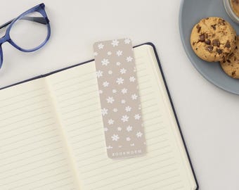 Neutral Floral Bookmark | Minimalist Cardstock Reader Gift