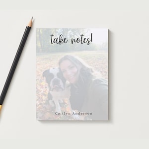 Personalized Photo Notepad: Custom Stationery, Photo Background