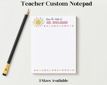 Personalized Teacher Notepad: Custom Stationery Gift