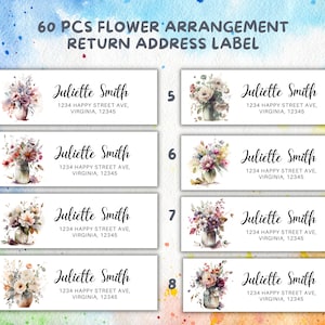 Floral Return Address Labels: Personalized Mailing Stickers (60 Pieces)