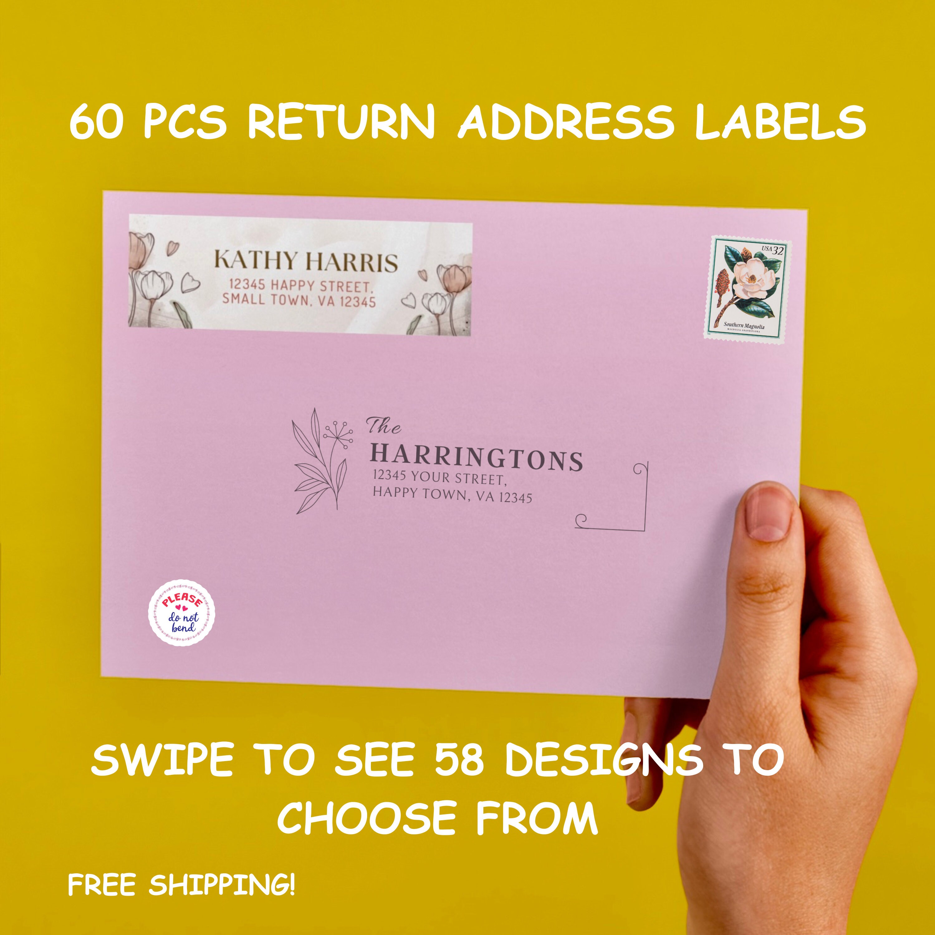 Mail Back Label Custom Return Address Labels: 60 Waterproof Mail Stickers - Etsy