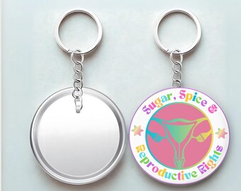 Llavero feminista de derechos reproductivos / Accesorio de útero arcoíris