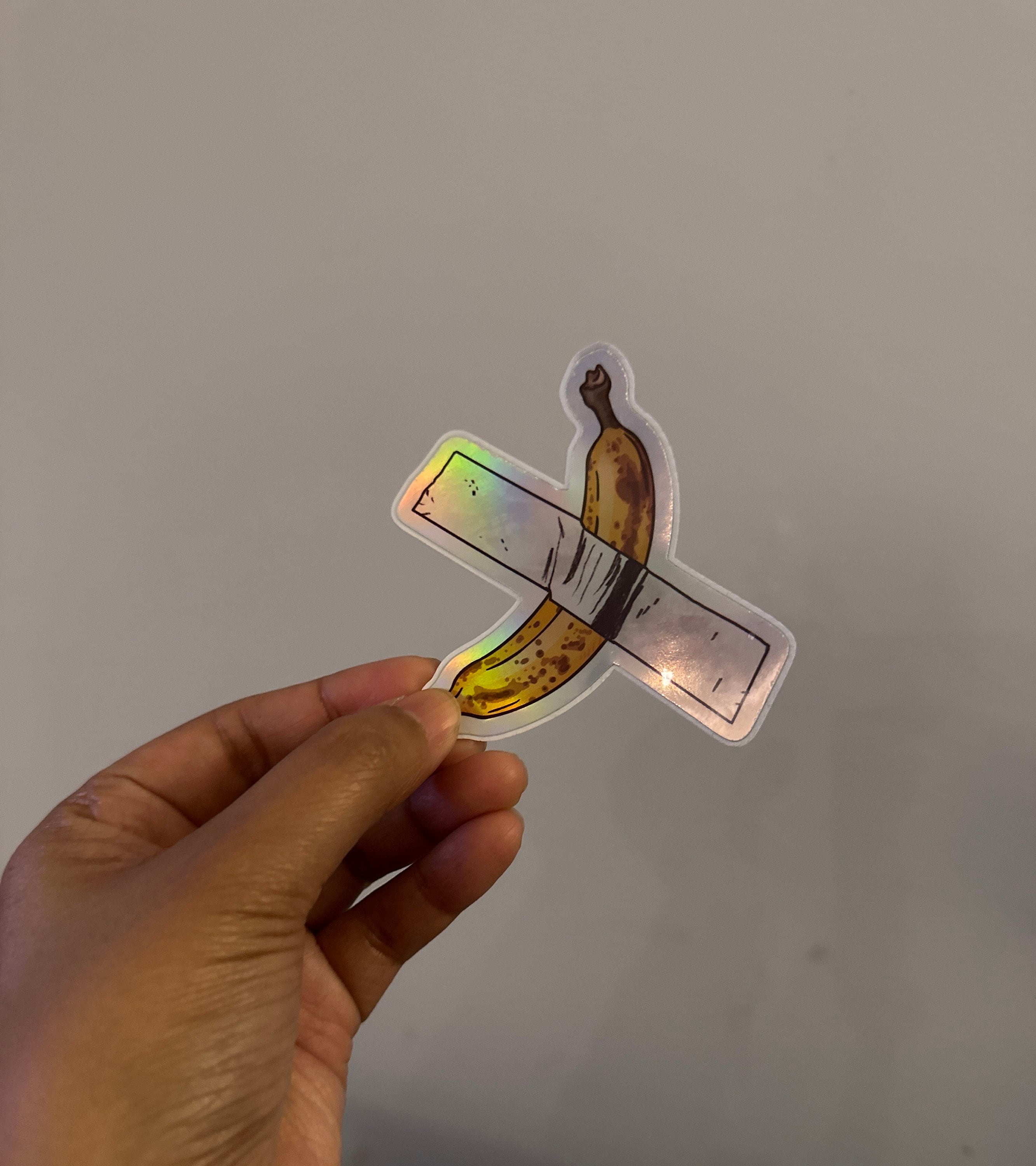 Banana Taped to the Wall Modern Art Sticker Banana Etsy