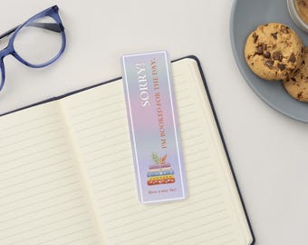 Sorry Im Booked Bookmark | Pastel Stacked Books Reader Accessory