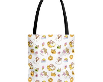 Summer Ghosts Halloween Treats Tote Bag | Whimsical Autumn Print