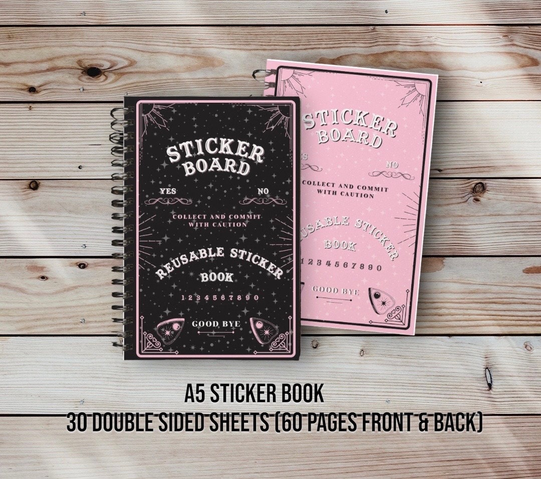 Sticker Collecting Album Reusable Sticker Book 30 Sheets 8.5 x 6