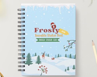 Álbum de pegatinas navideñas reutilizable A5: Álbum de pegatinas navideñas reutilizable