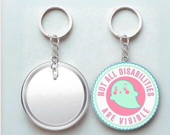 Llavero de concienciación sobre la discapacidad invisible: un pin de botón como regalo de apoyo