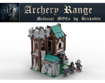 Schießstand mit Wachturm aus LEGO®-Teilen MOC Castle/Mittelalter Passt zu 10305 10332 31120 NEU Medieval Archery Range-Falconknights BrM2309