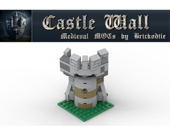 Burgmauer Endstück aus LEGO®-Teilen MOC Castle/Kingdoms/Mittelalter Passt zu 10305 21325 31120 NEU Medieval Castle Wall - Knights BrM2307