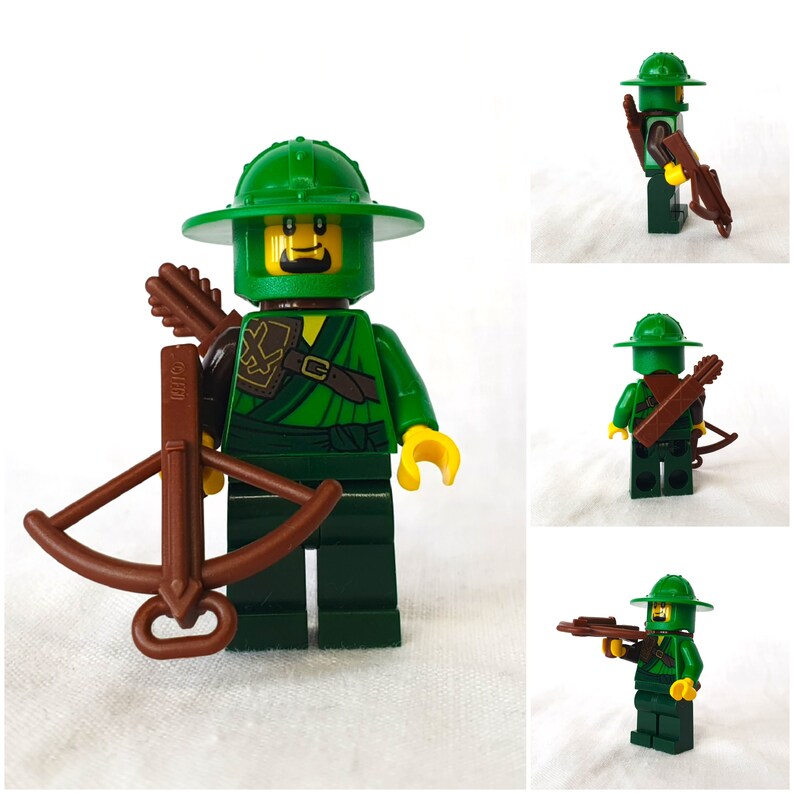 LEGO® Forestmen Minifiguren Moc verschiedene Ritter und Waldläufer-Minifiguren zum Aussuchen aus NEUEN und originalen LEGO®Teilen Knights 16 Armbrustschütze#2