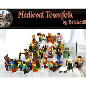 LEGO® Moc Medieval Townspeople Minifigures to choose from NEW and original LEGO® parts, Different Medieval Minifigures Townfolk