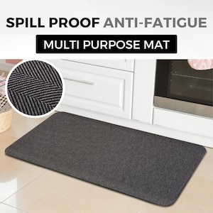 Non-slip Anti-fatigue Kitchen Mat 10mm Thick Cushioning PVC Woven Foot Pad  Disposable Wipeable Living