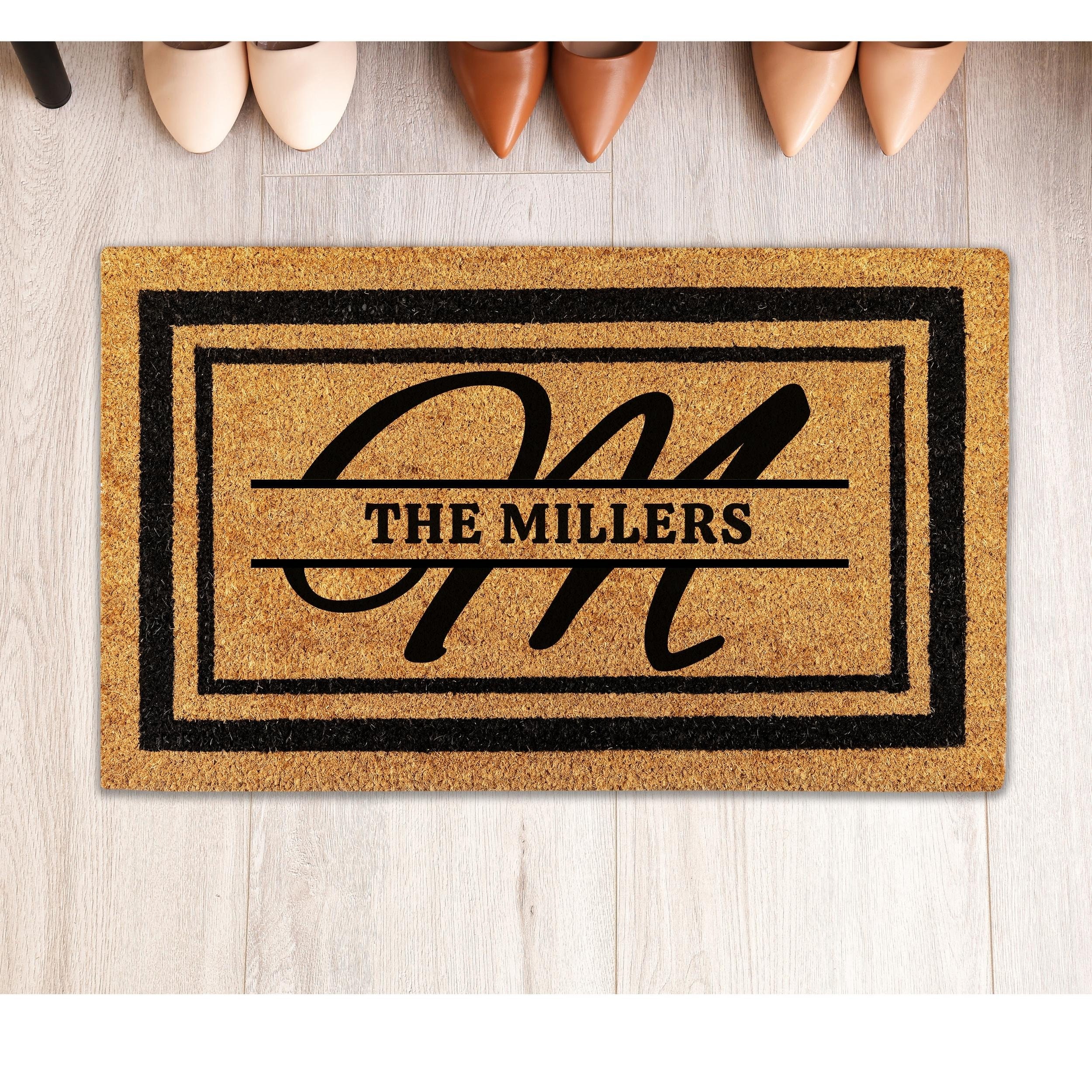 Custom Double Door Mat Personalized Doormat Family Name Non Slip Door