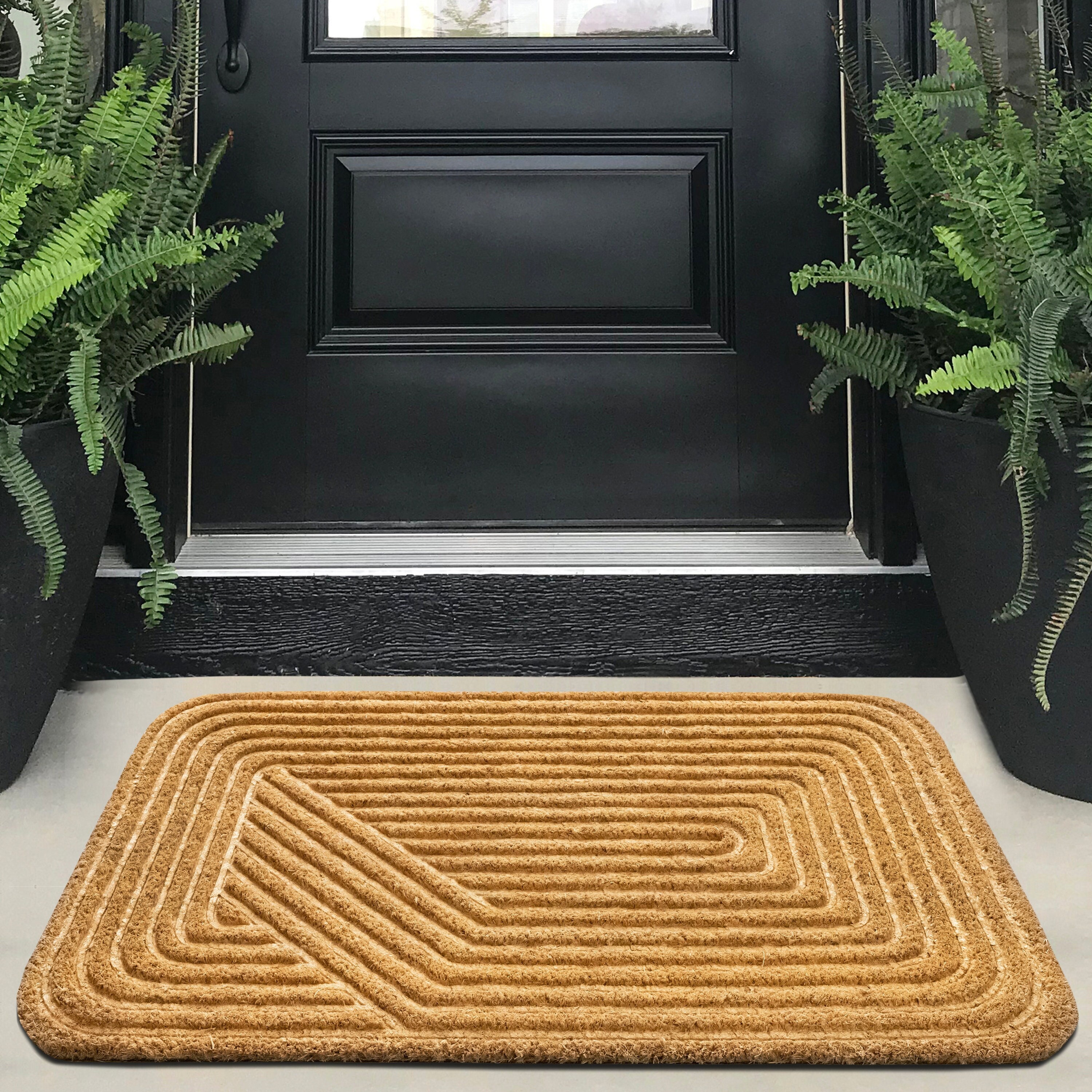 Diamonds Indoor/outdoor Coir Doormat Natural/black - Entryways : Target