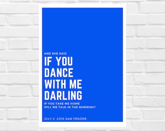 Sam Fender Wall Art- Will We Talk digital download- Sam Fender- Lyrics Poster- Music Print- Indie Rock Art
