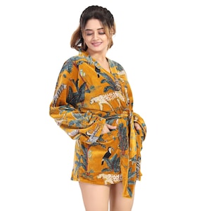 Short Velvet Kimono Jacket | Soft Boho Wrap | Luxe Loungewear for Women | Velvet Kimono Cardigan | Short Boho Jacket | Cozy Fall Layer