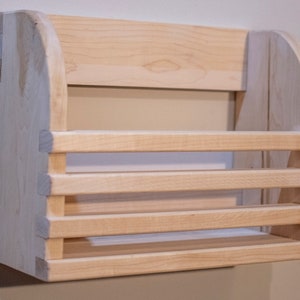 Wooden wall mount storage bin