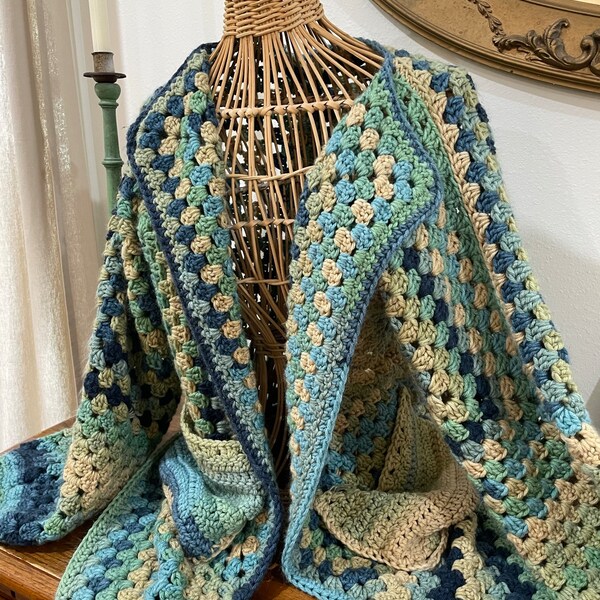 Open Mixed Knit Slouchy Hand Crochet Sweater