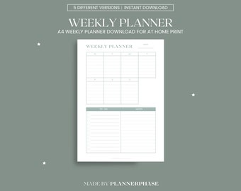 Printable Weekly Planner: A4 To-Do List Organizer (Digital Download)