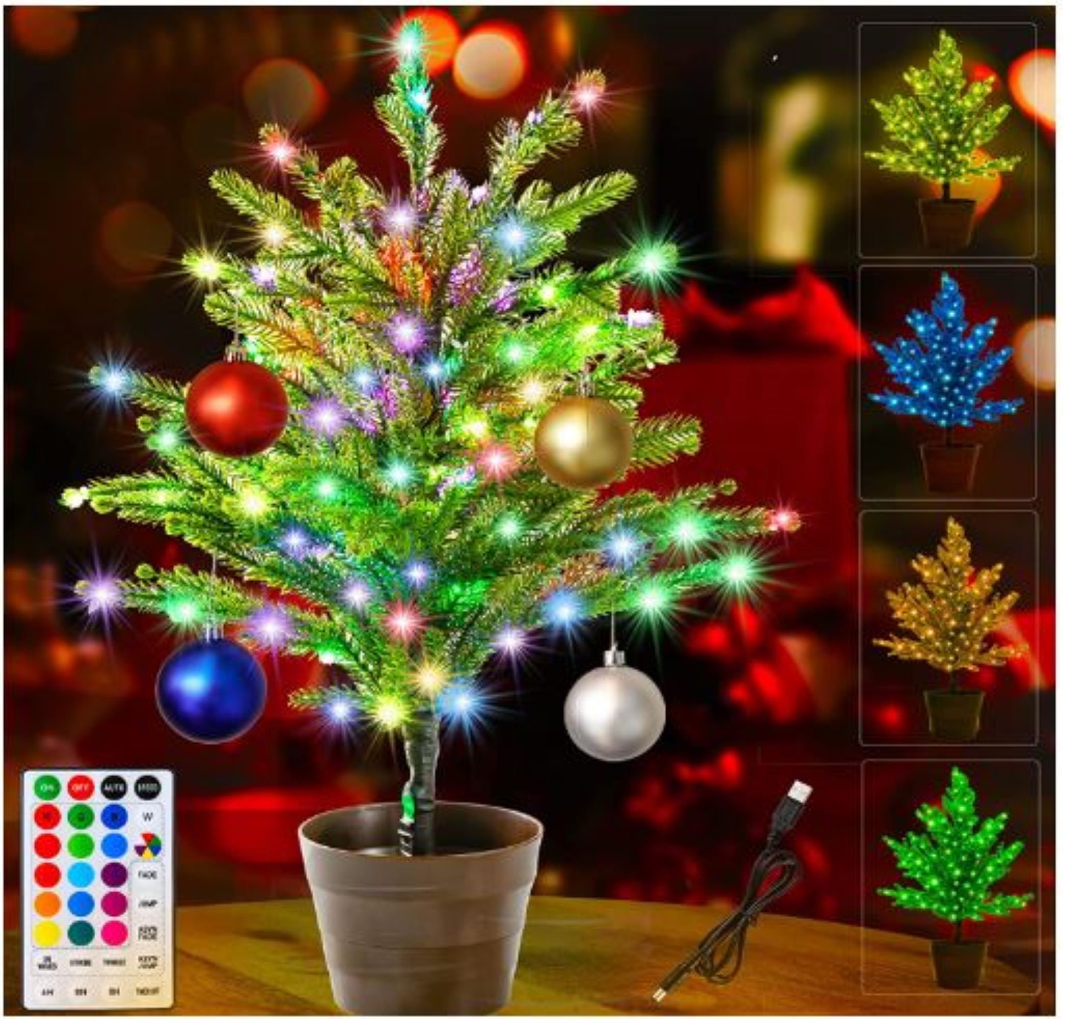 Lighted Mini Christmas Tree Tabletop LED Xmas Tree With Etsy