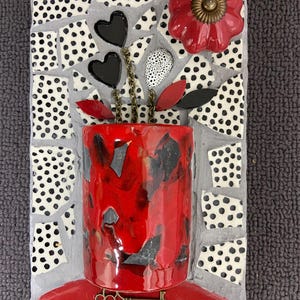 Red and Black Key to my Heart Wall Mosaic DISCOUNTED