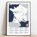 Carte Des Vins De France 50x70cm - Affiche Vintage Vignobles Et Régions Viticoles - Poster Made In France