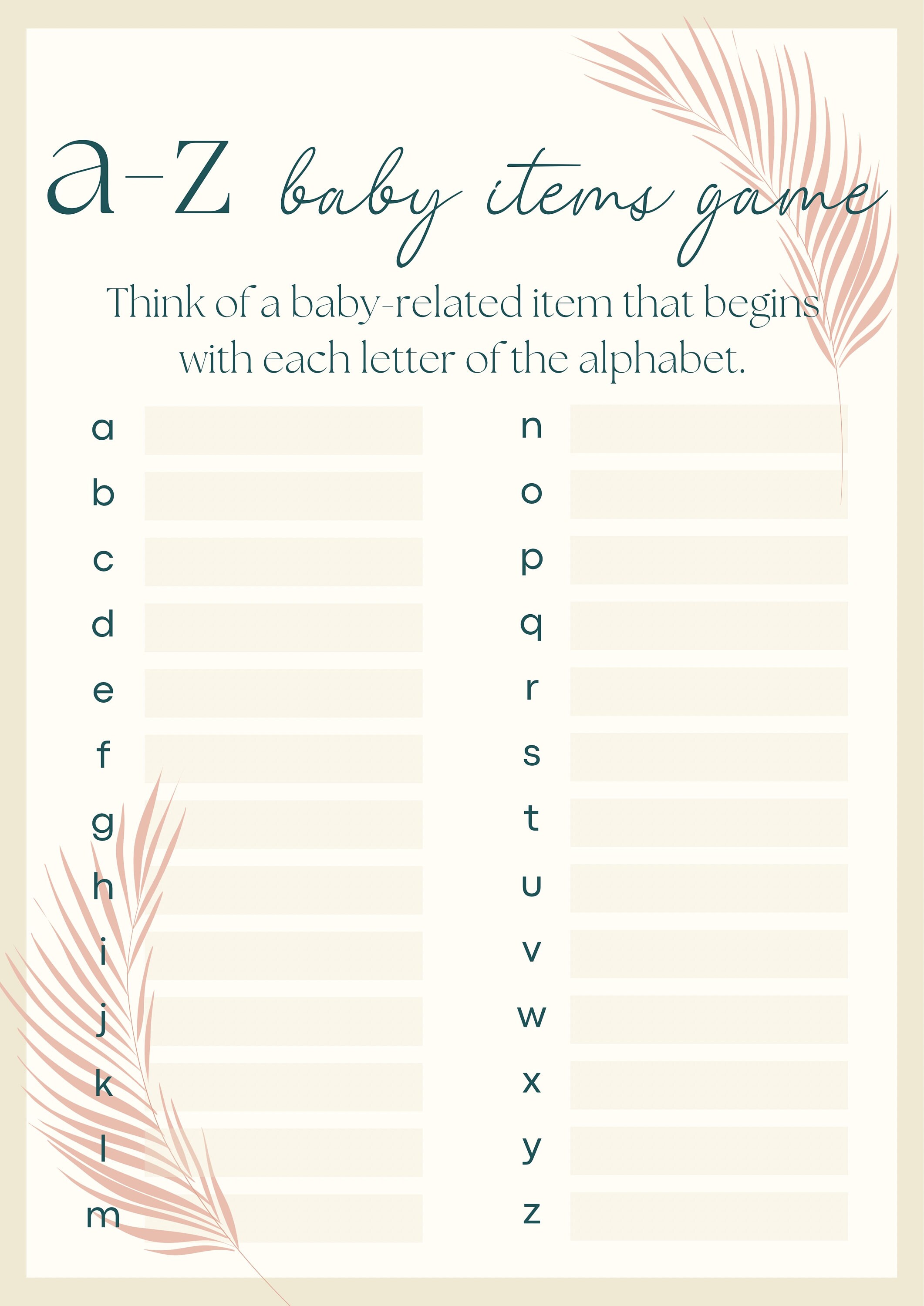 Boho Baby Shower Games Baby Items Game Etsy