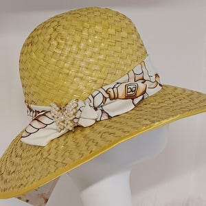 Wide Brimmed SUN HAT, Wide Brimmed Straw Sun Hat, Elegant Holiday Hat, Yellow Straw Hat